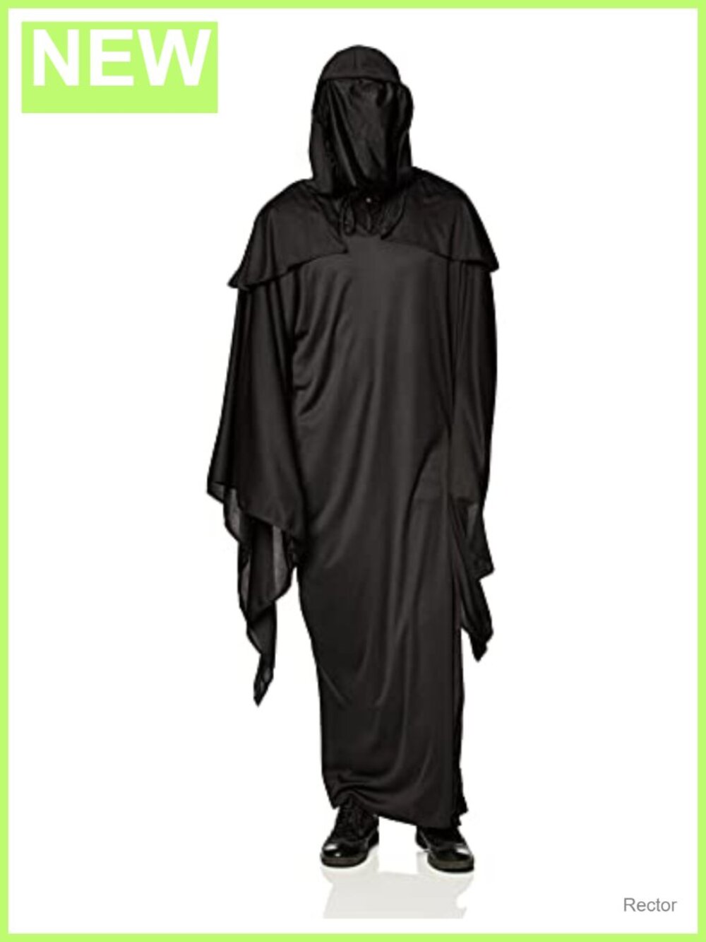 Men's Hooded Horror Robe with Removable See-Through Face Cover